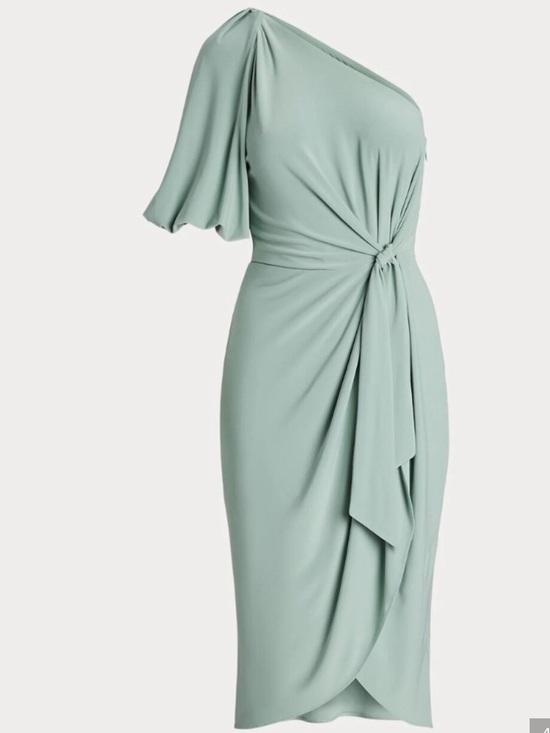 Ralph Lauren Dresses & Skirts - Ralph Lauren One-Shoulder Knot-Detail Midi Dress in Sage